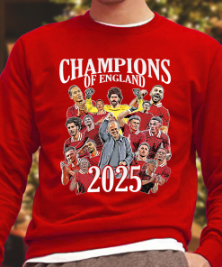 Liverpool Champions Of England 2025 Red Jumper Top Design 1