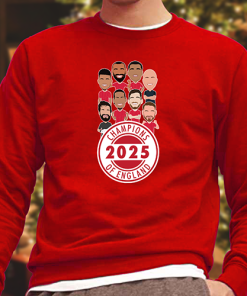 Liverpool Champions Of England 2024-25 Vector Heroes Red Jumper
