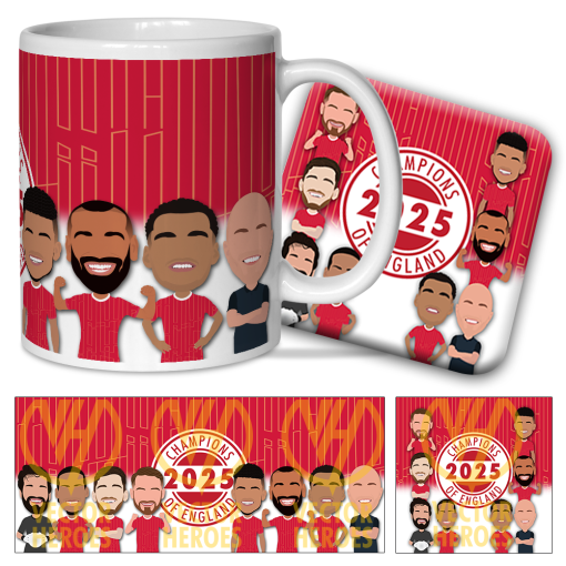 Liverpool Champions 2024-25 Vector Heroes Mug & Coaster Set