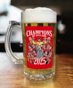 Liverpool Champions Of England 2024-25 Beer Glass Design 1