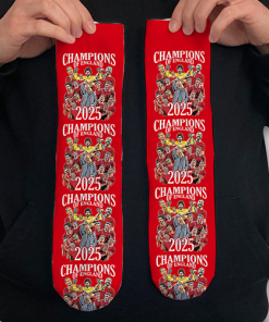 Liverpool Champions Of England 2025 Socks Design 1