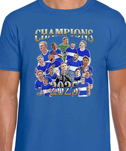 Birmingham City Champions 2024-25 Blue T-Shirt Tee