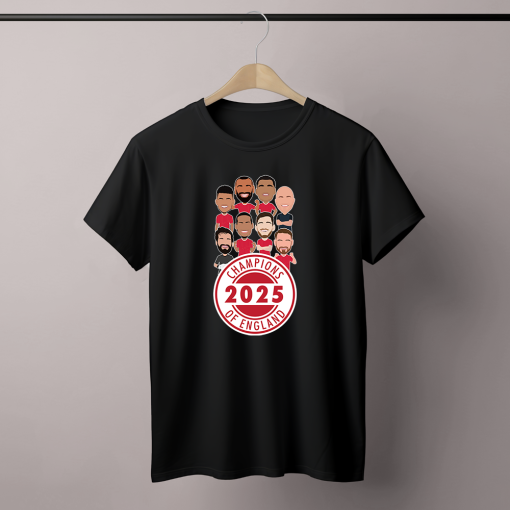 Liverpool Champions Of England 2024-25 Vector Heroes Black T-Shirt - Image 4
