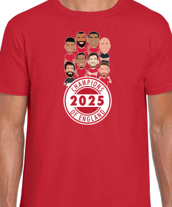 Liverpool Champions Of England 2024-25 Vector Heroes Red T-Shirt