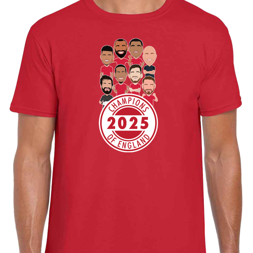 Liverpool Champions Of England 2024-25 Vector Heroes Red T-Shirt