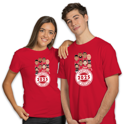 Liverpool Champions Of England 2024-25 Vector Heroes Red T-Shirt - Image 3