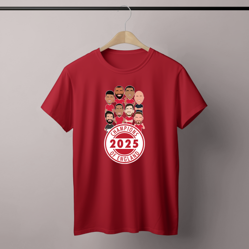 Liverpool Champions Of England 2024-25 Vector Heroes Red T-Shirt - Image 4
