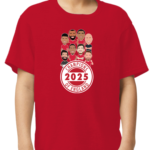 Liverpool Champions Of England 2024-25 Vector Heroes Red T-Shirt - Image 5