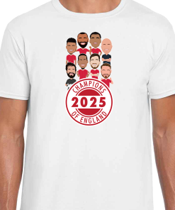 Liverpool Champions Of England 2024-25 Vector Heroes White T-Shirt