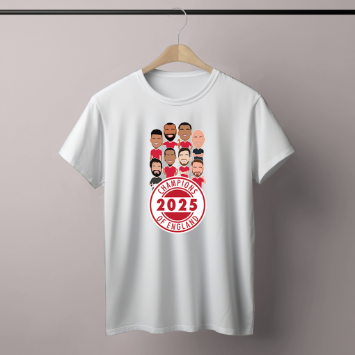 Liverpool Champions Of England 2024-25 Vector Heroes White T-Shirt - Image 4