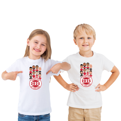 Liverpool Champions Of England 2024-25 Vector Heroes White T-Shirt - Image 2
