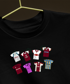 Northampton Town Retro Kits Black T-Shirt Classic Kits - Image 3