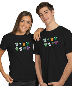 Plymouth Argyle Retro Kits Black T-Shirt Classic Kits - Image 4