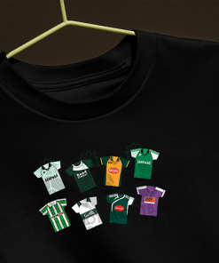 Plymouth Argyle Retro Kits Black T-Shirt Classic Kits - Image 3