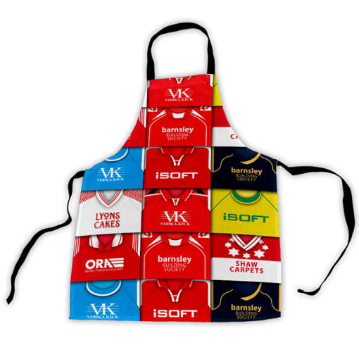Barnsley Retro Shirts Montage Apron Classic Kits - Image 3