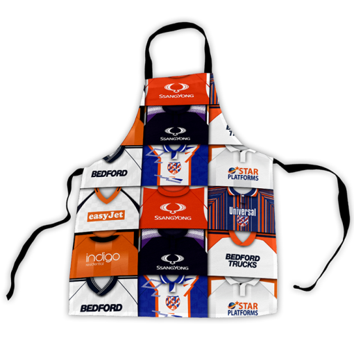 Luton Town Retro Shirts Montage Apron Classic Kits - Image 3