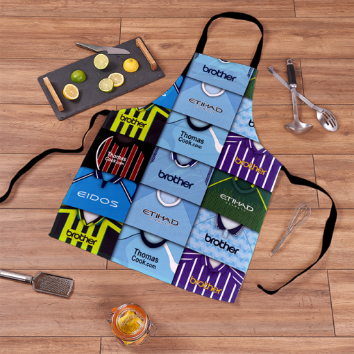 Man City Retro Shirts Montage Apron Classic Kits - Image 2