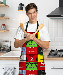 Man Utd Retro Shirts Montage Apron Classic Kits