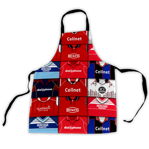 Middlesbrough Retro Shirts Montage Apron Classic Kits - Image 3