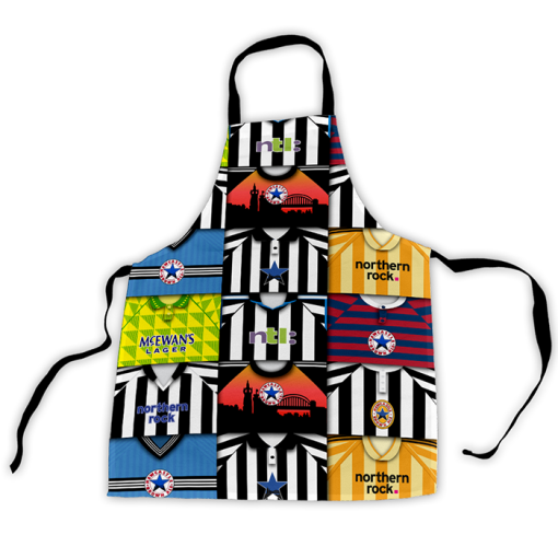 Newcastle Utd Retro Shirts Montage Apron Classic Kits - Image 3