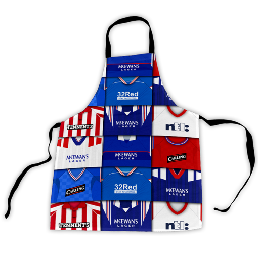 Rangers Retro Shirts Montage Apron Classic Kits - Image 3