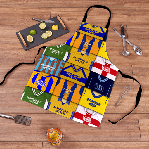 Mansfield Town Retro Shirts Montage Apron Classic Kits - Image 2