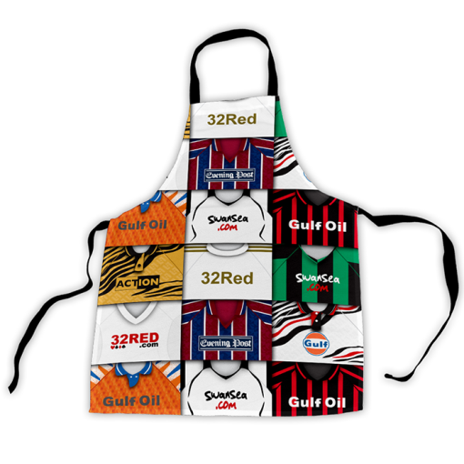 Swansea City Retro Shirts Montage Apron Classic Kits - Image 3