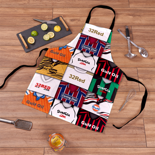 Swansea City Retro Shirts Montage Apron Classic Kits - Image 2