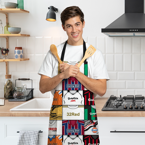 Swansea City Retro Shirts Montage Apron Classic Kits