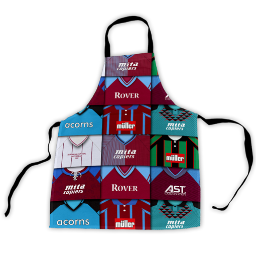 Aston Villa Retro Shirts Montage Apron Classic Kits - Image 3