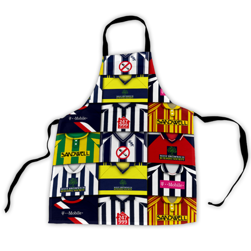West Brom Retro Shirts Montage Apron Classic Kits - Image 3