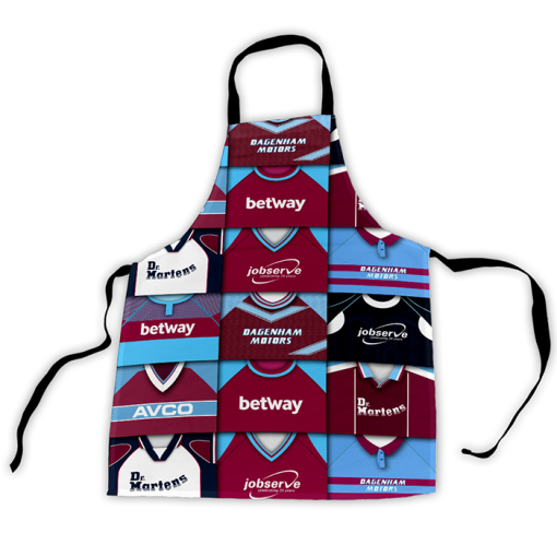 West Ham Retro Shirts Montage Apron Classic Kits - Image 3