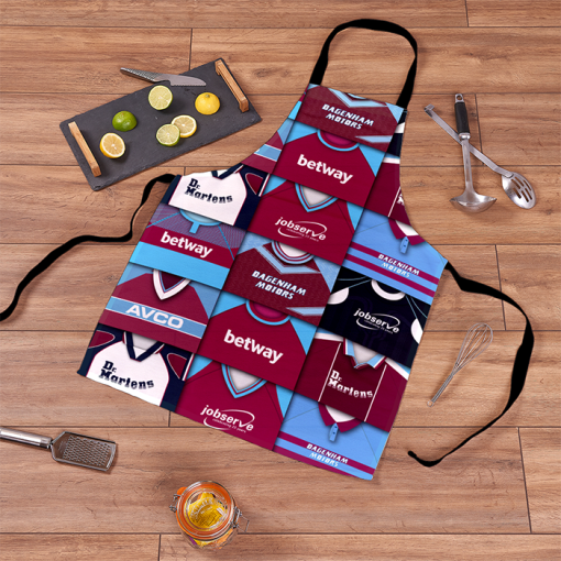 West Ham Retro Shirts Montage Apron Classic Kits - Image 2