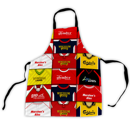 Wrexham Retro Shirts Montage Apron Classic Kits - Image 3