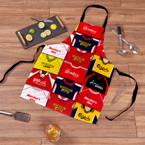 Wrexham Retro Shirts Montage Apron Classic Kits - Image 2