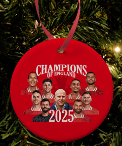 Liverpool Champions Of England 2025 Player Portraits Christmas Tree Decoration