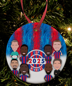 Crystal Palace Cup Winners 2025 Xmas Tree Decoration Bauble Vector Heroes