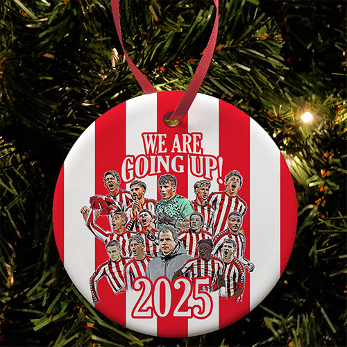 Sunderland Play Off Winners 2024/25 Christmas Tree Decoration Bauble Design 1