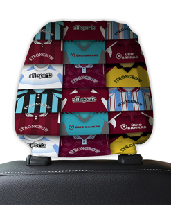 Hearts Retro Football Shirts Montage Car Headrest Covers