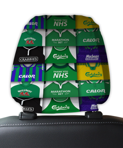 Hibs Retro Football Shirts Montage Car Headrest Covers