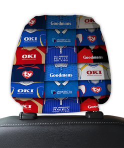 Portsmouth Retro Football Shirts Montage Car Headrest Covers