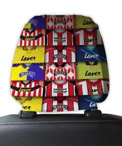Sheff Utd Retro Football Shirts Montage Car Headrest Covers
