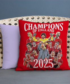 Liverpool Champions Of England 2025 Jumbo Football Cushion Design 1