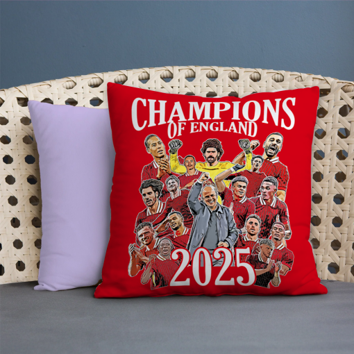 Liverpool Champions Of England 2025 Jumbo Football Cushion Design 1
