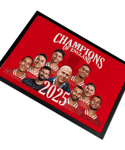 Liverpool Champions Of England 2024-25 Player Portraits Door Floor Mat