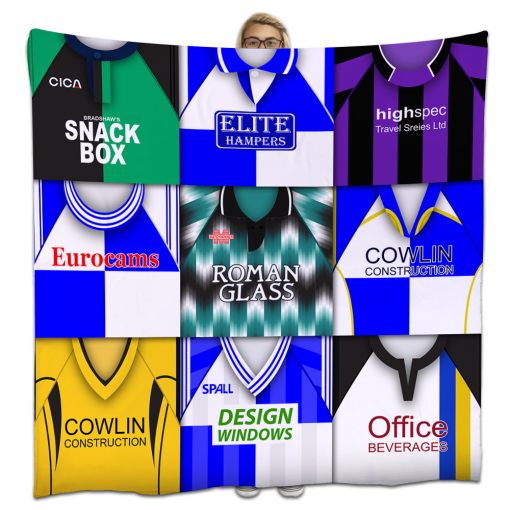 Bristol Rovers Classic Kits Montage Retro Shirt Fleece Blanket / Throw