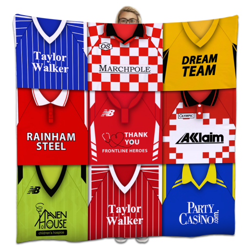 Leyton Orient Classic Kits Montage Retro Shirt Fleece Blanket / Throw