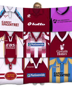 Northampton Classic Kits Montage Retro Shirt Fleece Blanket / Throw