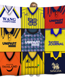 Oxford Utd Classic Kits Montage Retro Shirt Fleece Blanket / Throw