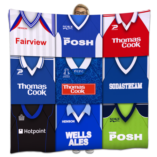 Peterborough Classic Kits Montage Retro Shirt Fleece Blanket / Throw